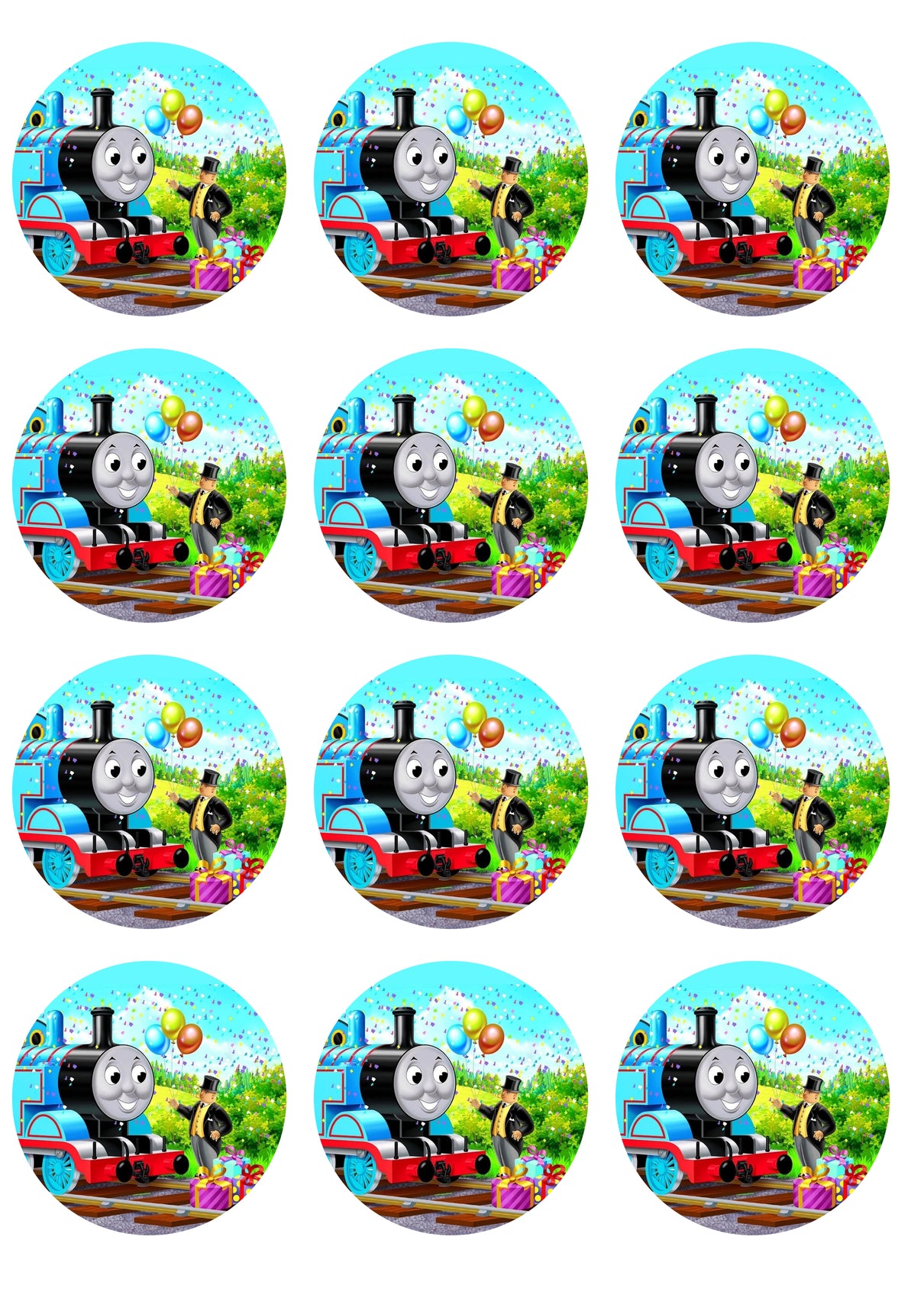 Thomas and Friends Happy Birthday Sir Topham Hatt Edible Cupcake Topper Images ABPID14778