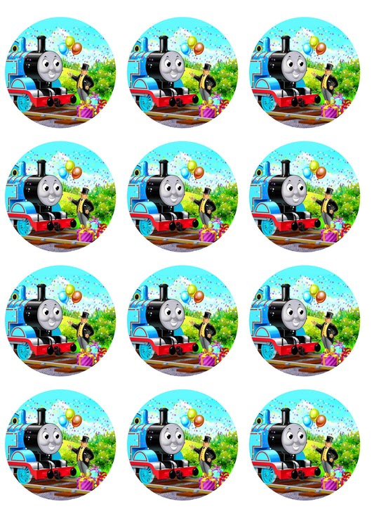 Thomas and Friends Happy Birthday Sir Topham Hatt Edible Cupcake Topper Images ABPID14778