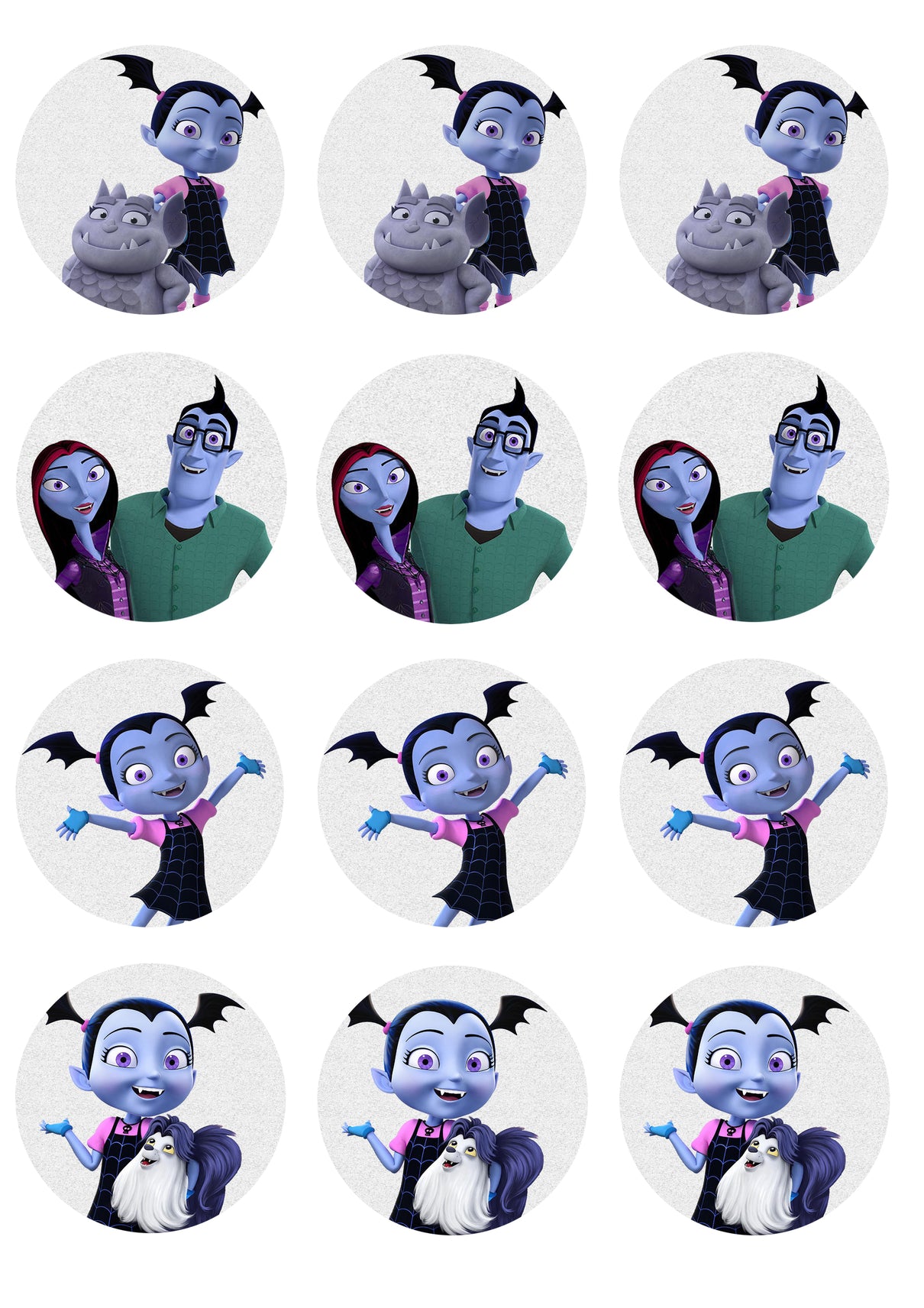 Disney Vampirina Gregoria Me. Hauntly Mrs. Hauntly Edible Cupcake Topper Images ABPID14802