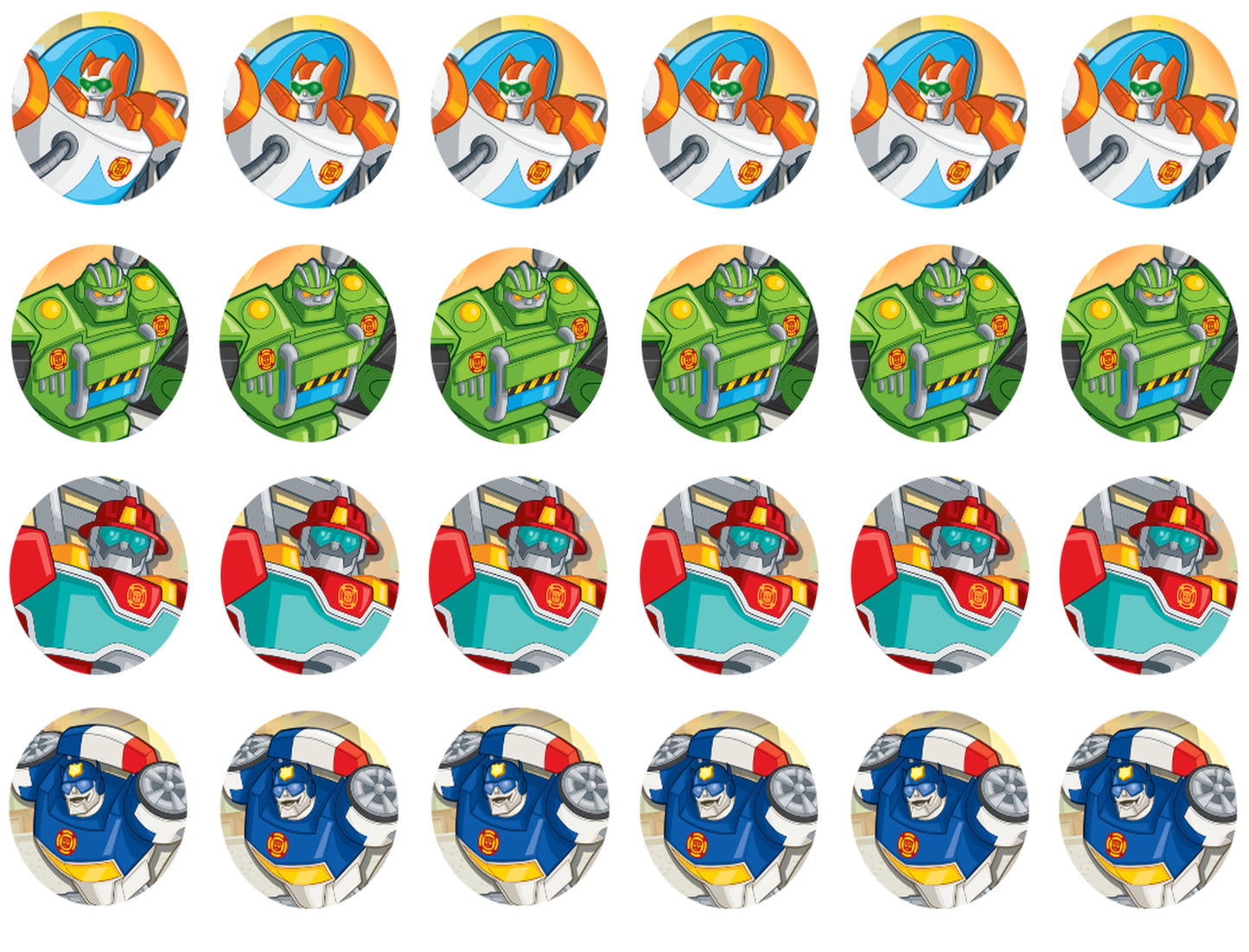 Transformers Rescue Bots Optimus Prime Heatwave Boulder Blades Edible Cupcake Topper Images ABPID14808