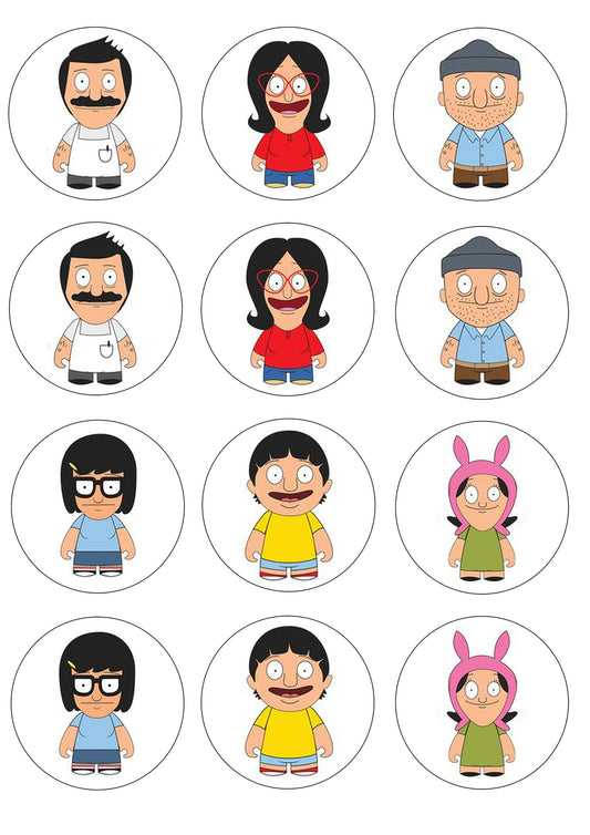 Bobs Burgers Tina Louise Gene Belcher Linda Edible Cupcake Topper Images ABPID14831