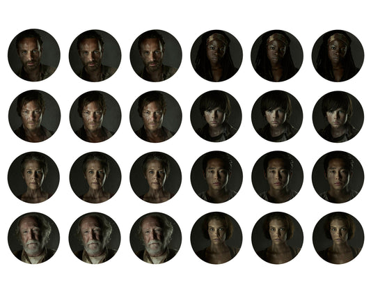 The Walking Dead Darryl Rick Michonne Glenn Carol Hershel Edible Cupcake Topper Images ABPID14832