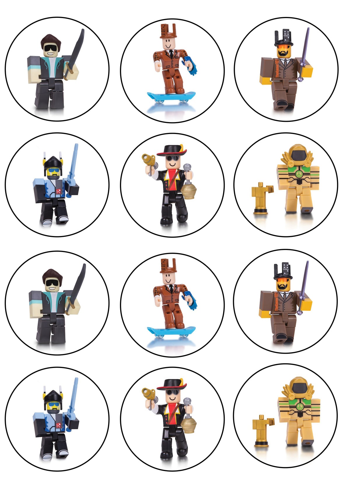 Roblox Assorted Avatar Skins Edible Cupcake Topper Images ABPID14841