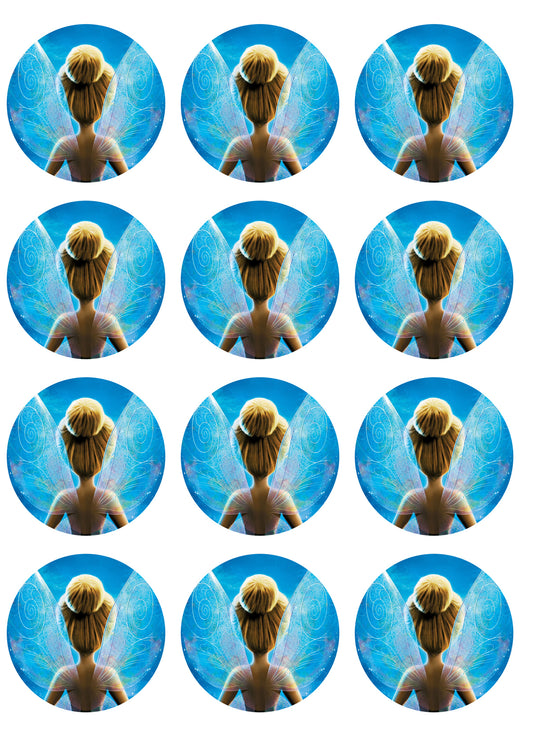 Disney Tinker Bell Peter Pan Fairy Wings Edible Cupcake Topper Images ABPID14857