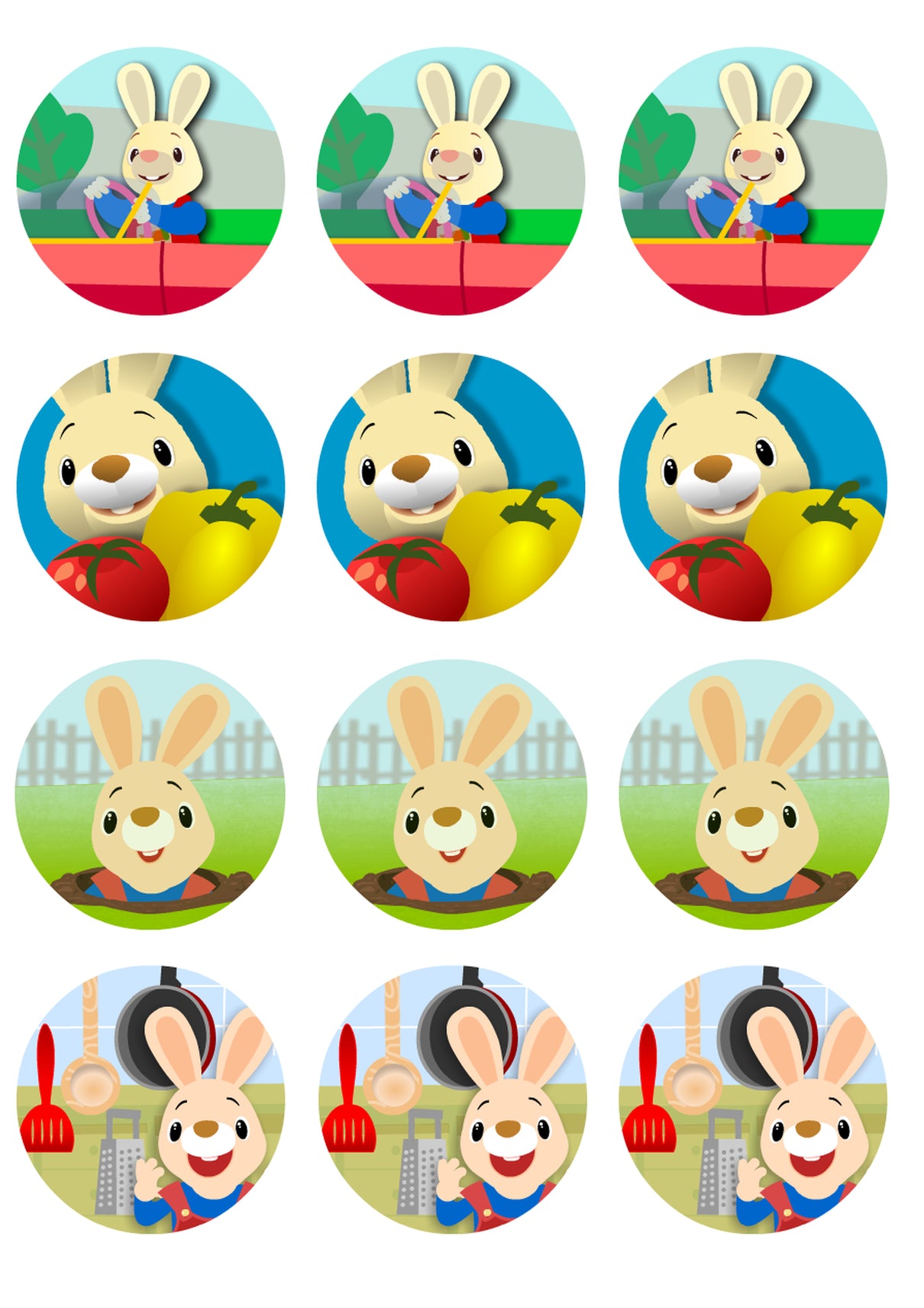 Harry the Bunny Vegetables Cooking Appliances Fences Edible Cupcake Topper Images ABPID14867