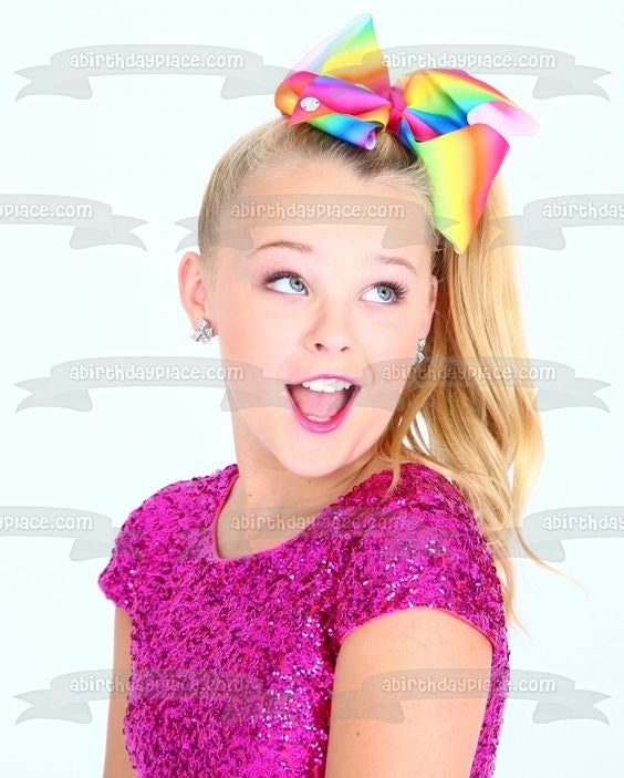 Jojo Siwa Joelle Joanie Siwa Rainbow Hairbow Adorno comestible para tarta Imagen ABPID15090 