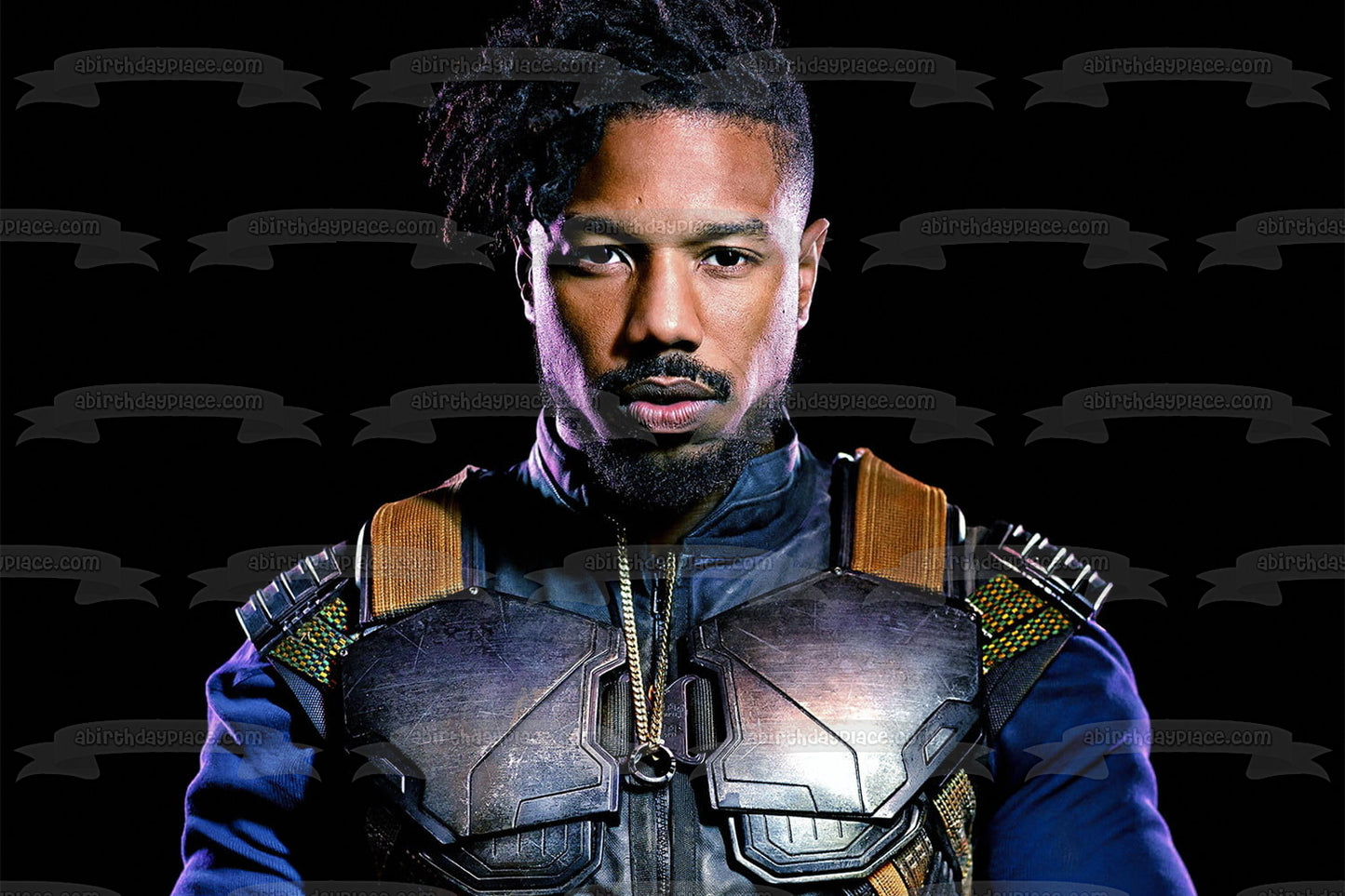 Black Panther Killmonger Black Background Edible Cake Topper Image ABPID15219