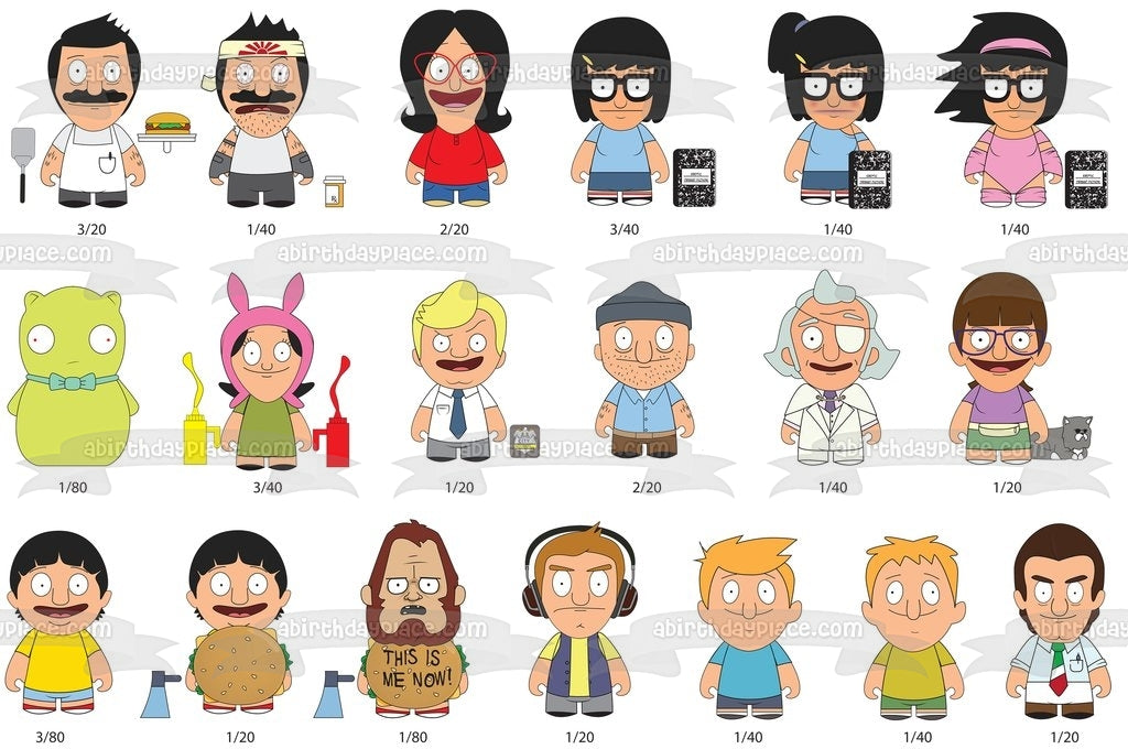 Bob's Burgers Bob Belcher Tina Belcher Louise Belcher Linda Belcher Edible Cake Topper Image ABPID15442