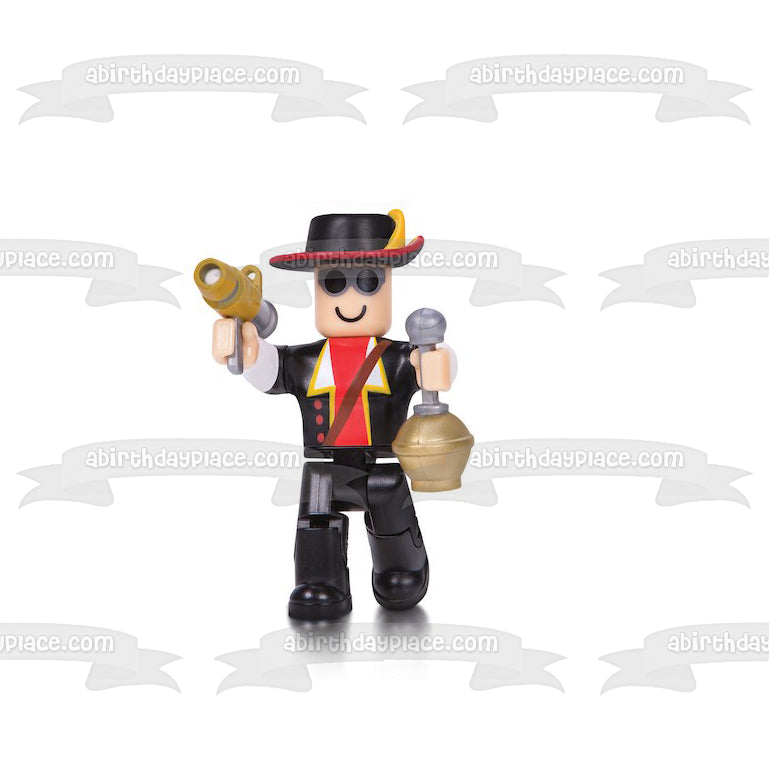 Roblox Oyuncakları Shooting Gold Gun Edible Cake Topper Image ABPID15515