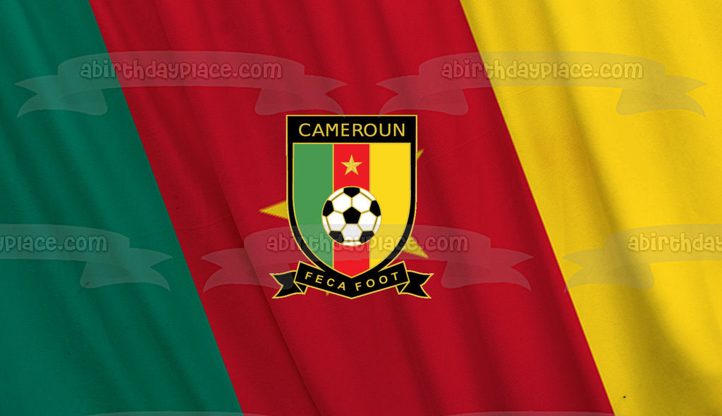 Cameroon National Football Team Flag Edible Cake Topper Image ABPID20660