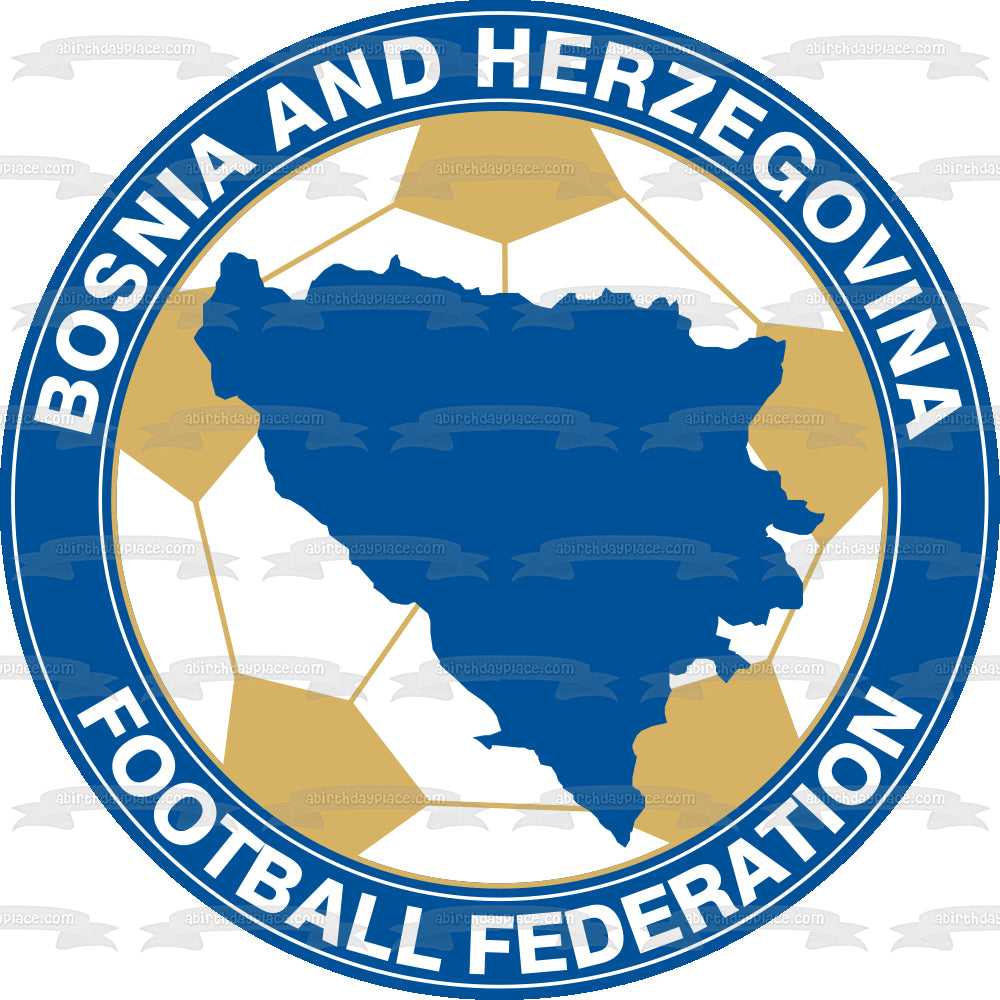 Bosnia and Herzegovina National Football Federation Team Logo Edible Cake Topper Image ABPID20664