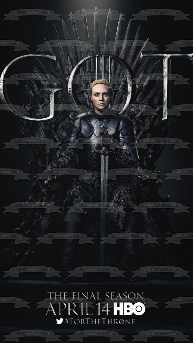 Game of Thrones Iron Throne Brienne of Tarth Edible Cake Topper Image ABPID21745