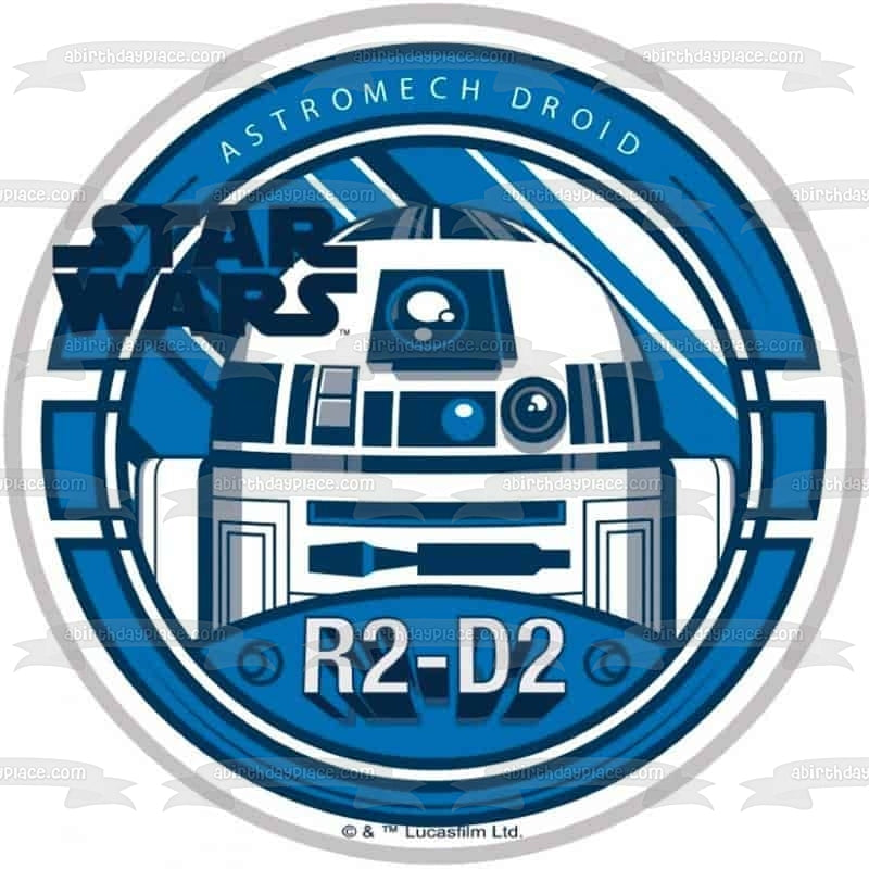 Star Wars R2-D2 Droide astromecánico Fondo azul Imagen comestible para decoración de tartas ABPID21787 