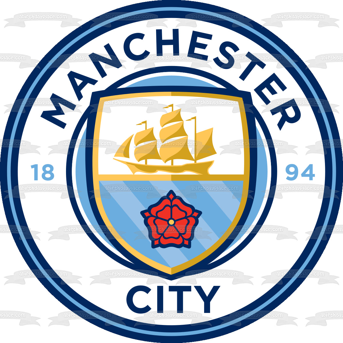 Manchester City Football Club Logo Soccer Edible Cake Topper Image ABPID21850