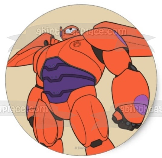 Imagen comestible para decoración de tarta con fondo tostado de Baymax rojo de Big Hero 6 ABPID21865 