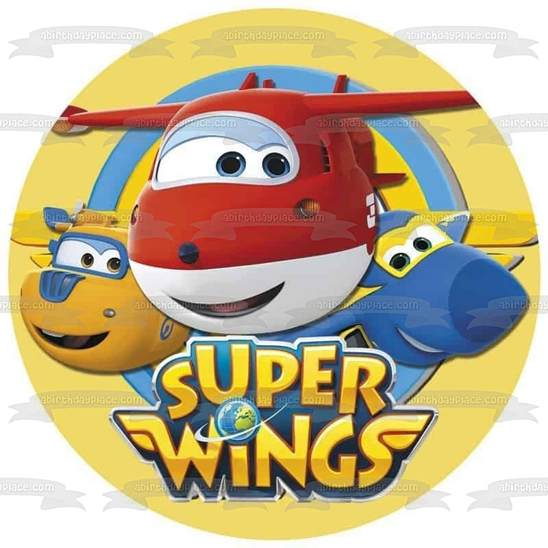 Imagen comestible para tarta con el logotipo de Super Wings Jett Jerome Donnie ABPID21870 