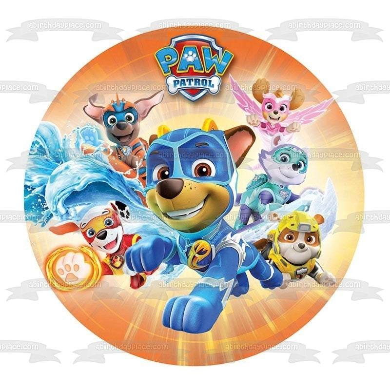 Paw Patrol Super Pup Heros Ryder Marshall Skye Everest Rocky Chase Decoración comestible para tarta imagen ABPID22040 