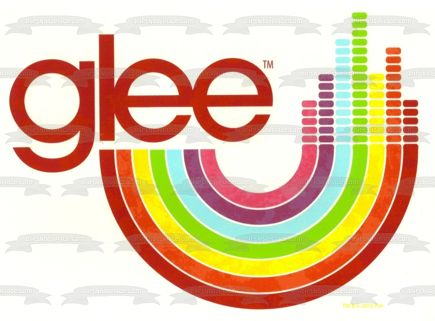 Glee Logo Rainbow Edible Cake Topper Image ABPID24362