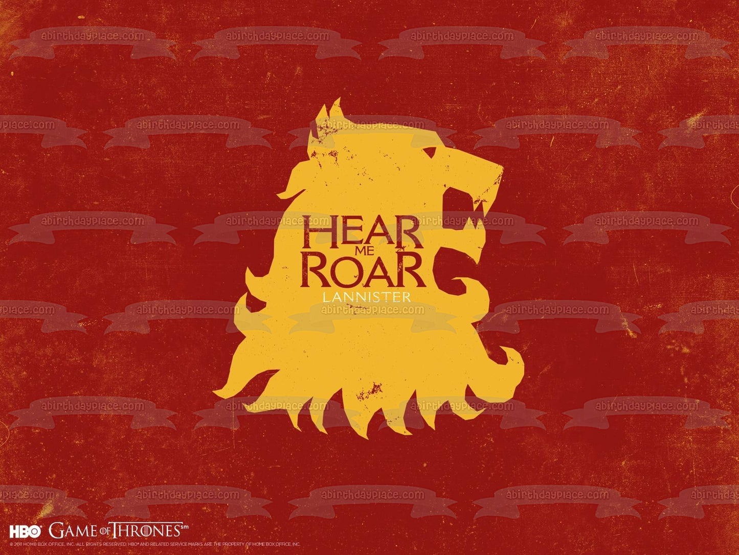 Emblema de la Casa Lannister de Juego de Tronos Hear Me Roar Imagen comestible para decoración de tarta ABPID26896 