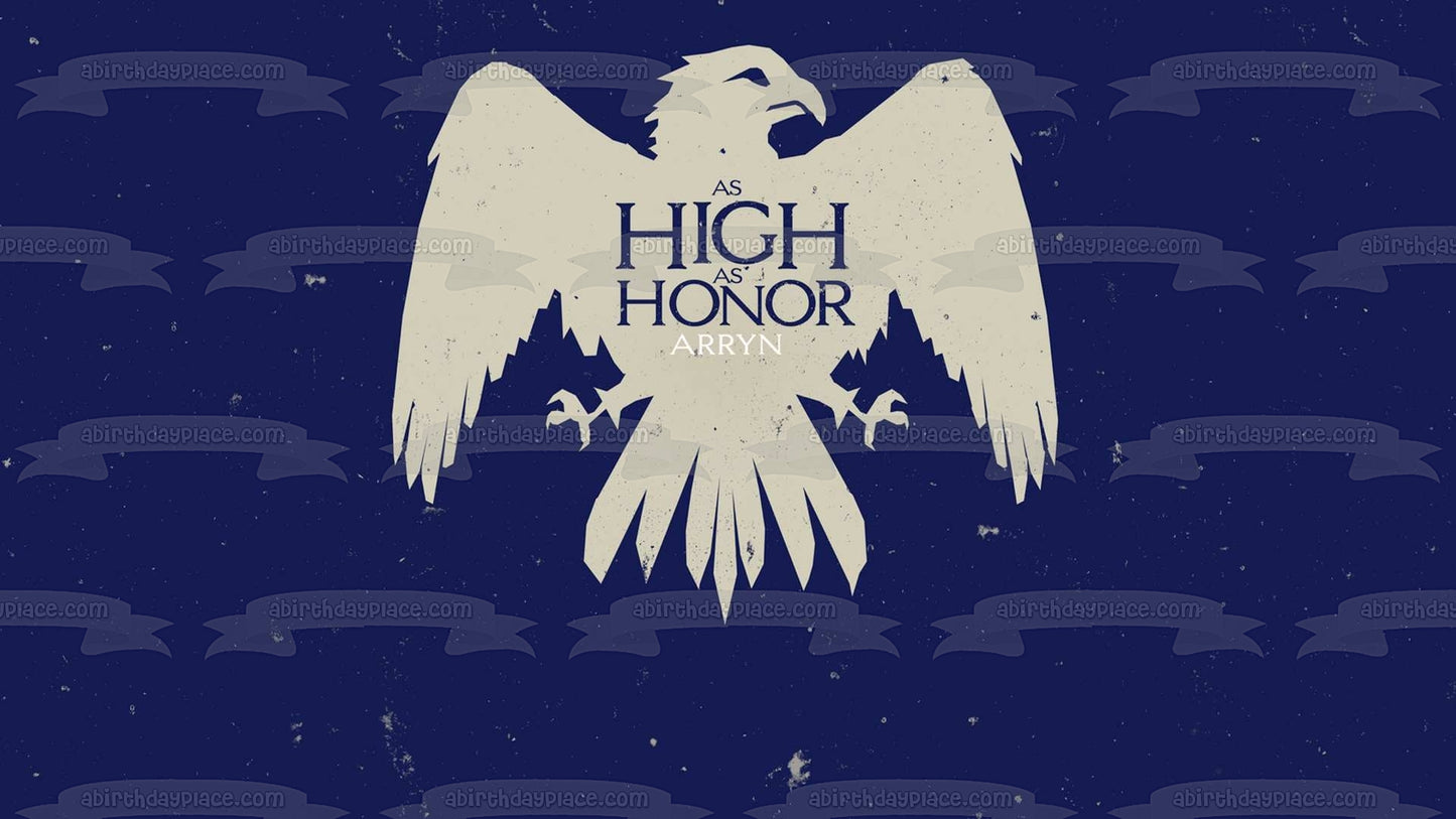 Game of Thrones House Arryn Emblem As High As Honor Edible Cake Topper Image ABPID26946