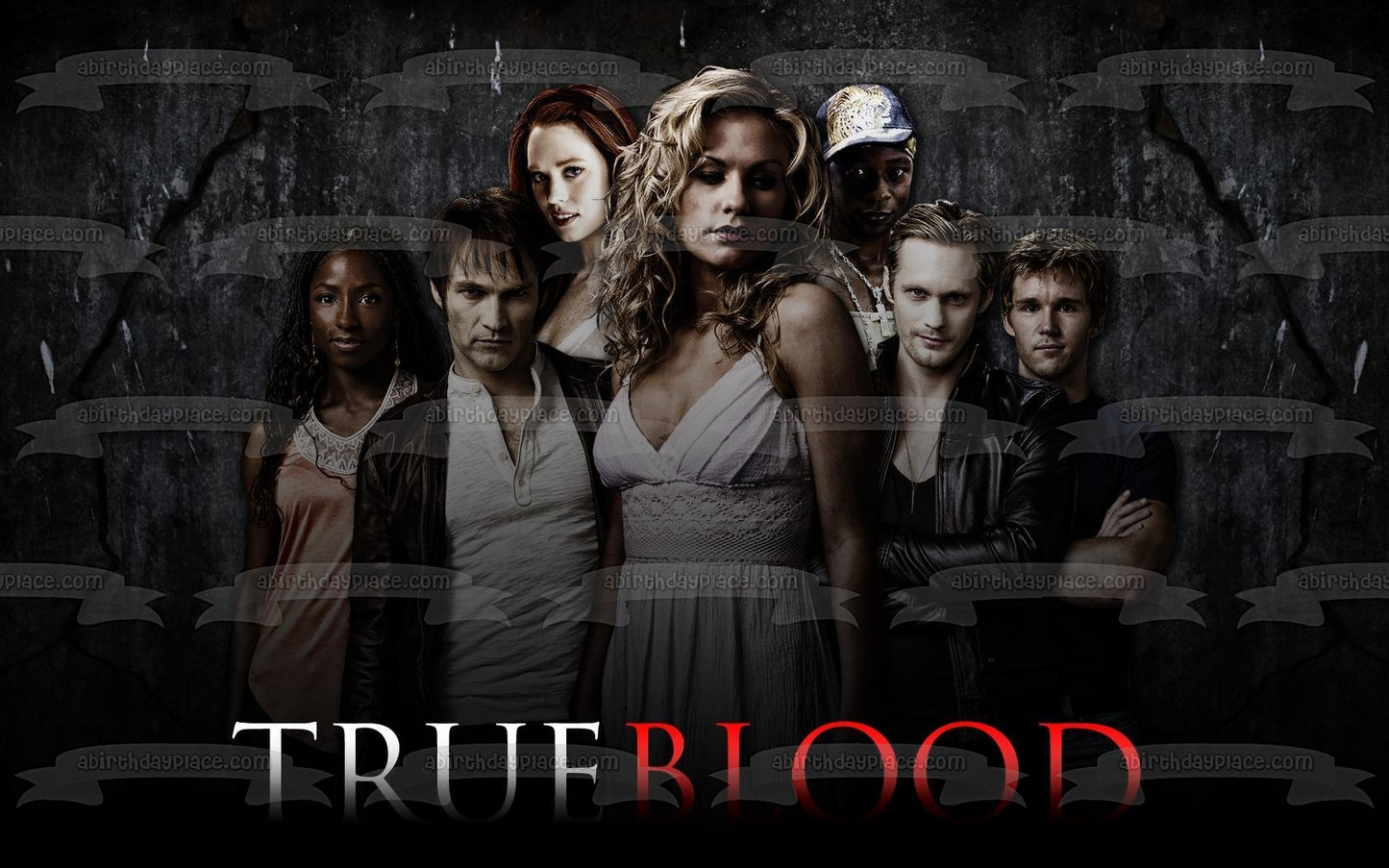 True Blood Sookie Eric Bill Jason Jessica Tara Lafayette Imagen comestible para decoración de tarta ABPID26997 