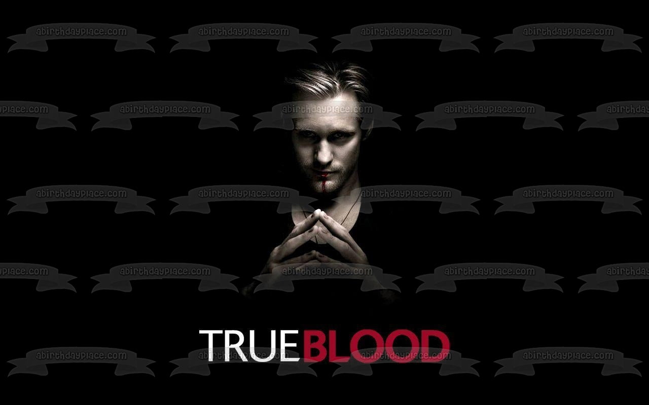 True Blood Eric Northman Vampiro Fondo Negro Imagen comestible para decoración de tarta ABPID26998 