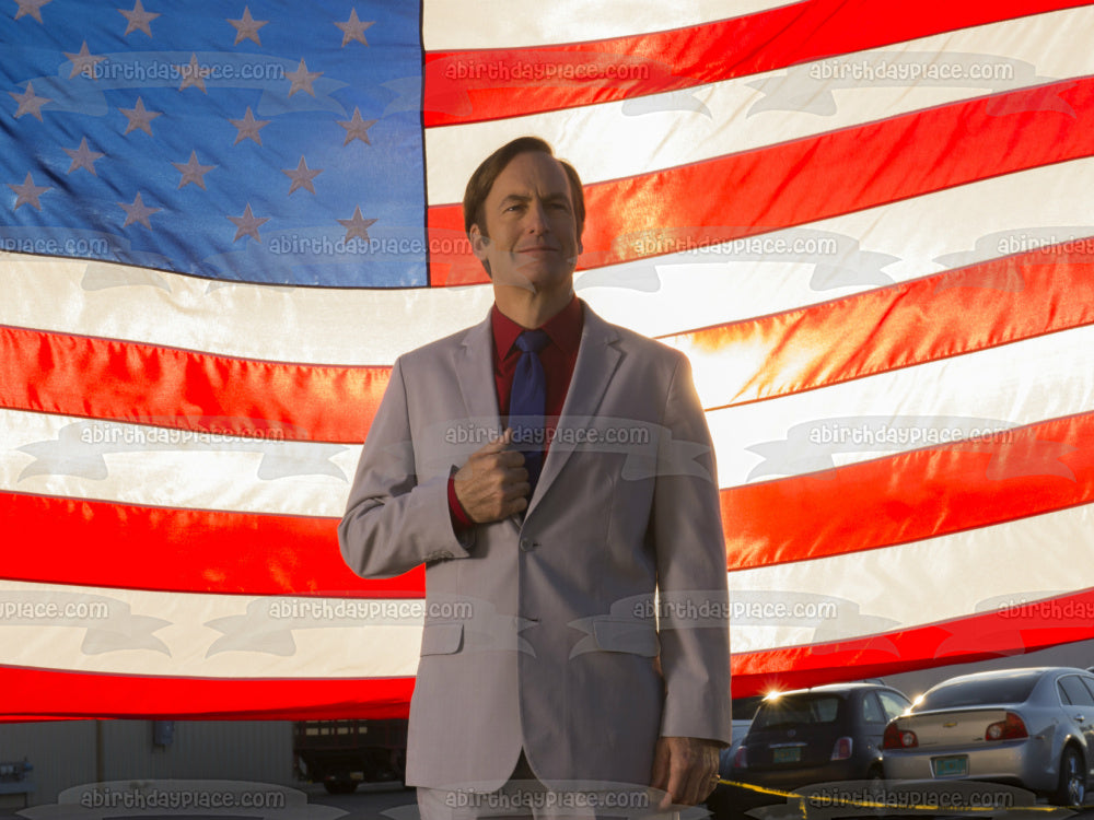 Better Call Saul Saul Goodman - Decoración comestible para tarta con bandera estadounidense, imagen ABPID27064 