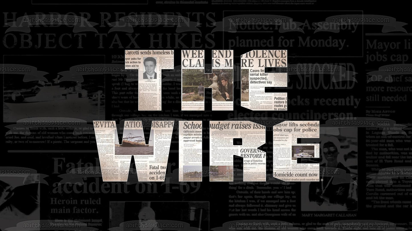 The Wire Newspaper Clippings Background Edible Cake Topper Image ABPID27098