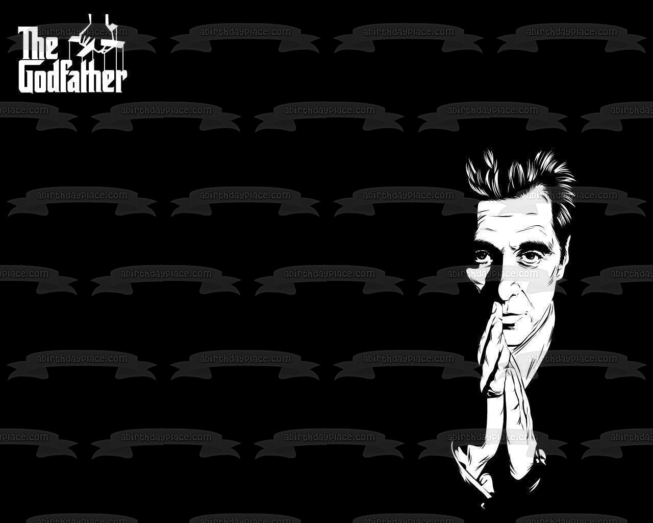 The Godfather Michael Corleone Black and White Edible Cake Topper Image ABPID27133