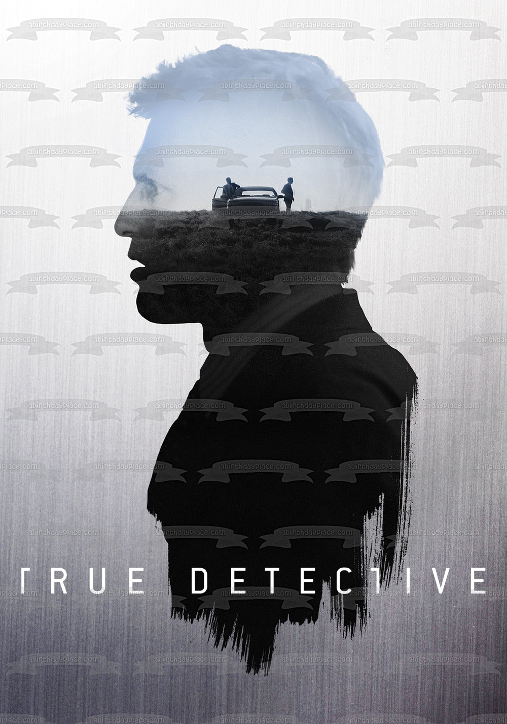 Imagen de decoración comestible para tarta de coche de campo de perfil de True Detective Martin Hart ABPID27177 