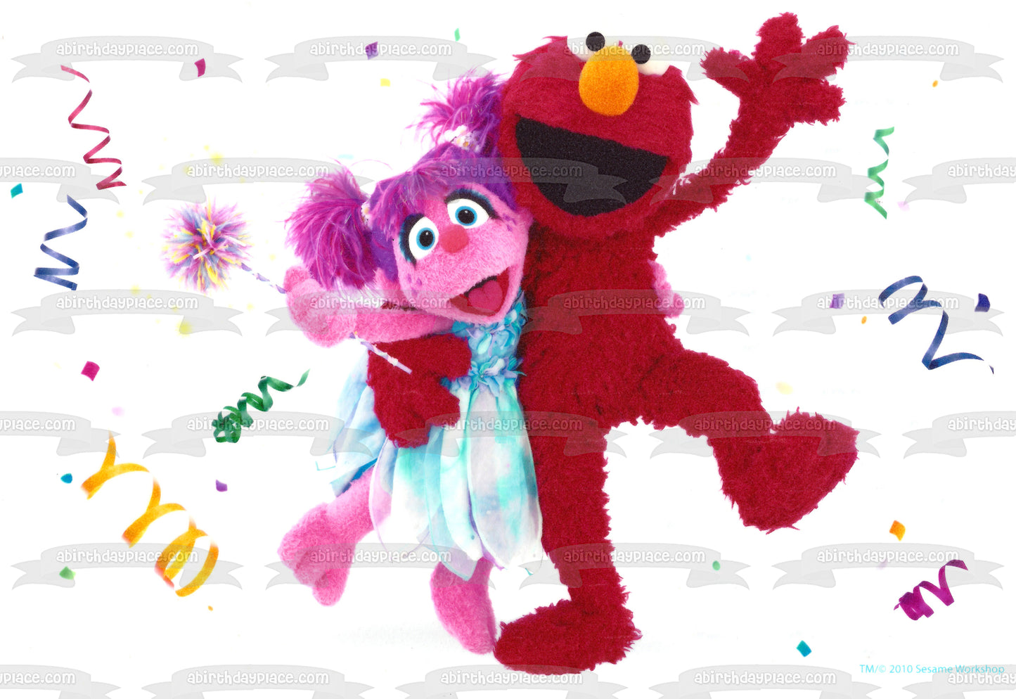 Sesame Street Elmo Abby Cadabby Streamers Confetti Edible Cake Topper Image ABPID27214