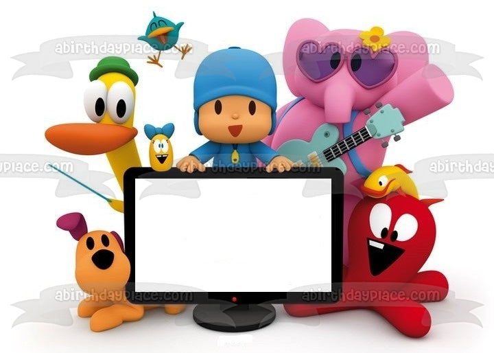 Pocoyo Pato Elly Loula Sleepy Bird Pulpo Oruga Adorno comestible para tarta Marco de imagen ABPID27293 