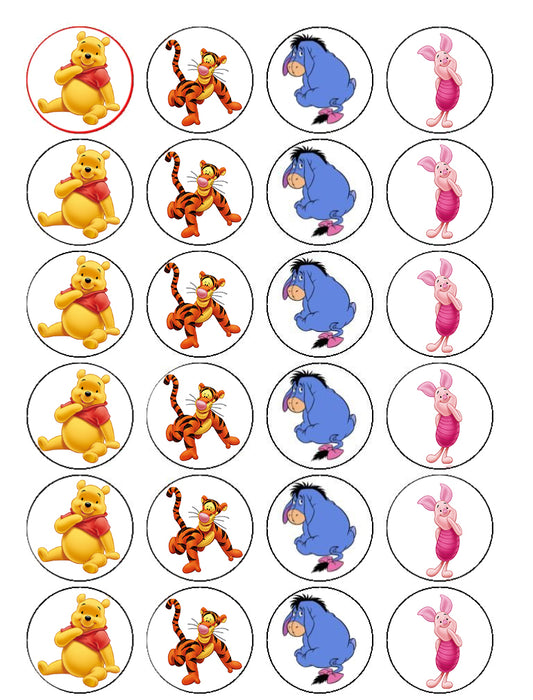 Disney Winnie the Pooh Eeyore Piglet Tigger Edible Cupcake Topper Images ABPID27340