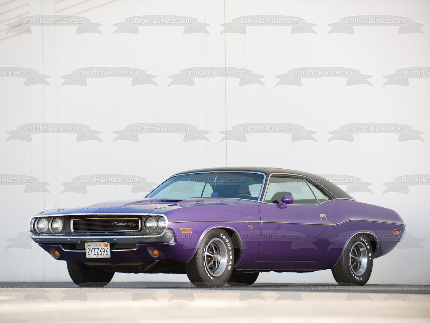 1970 Purple Dodge Challenger Rt Sports Car Edible Cake Topper Image ABPID27404