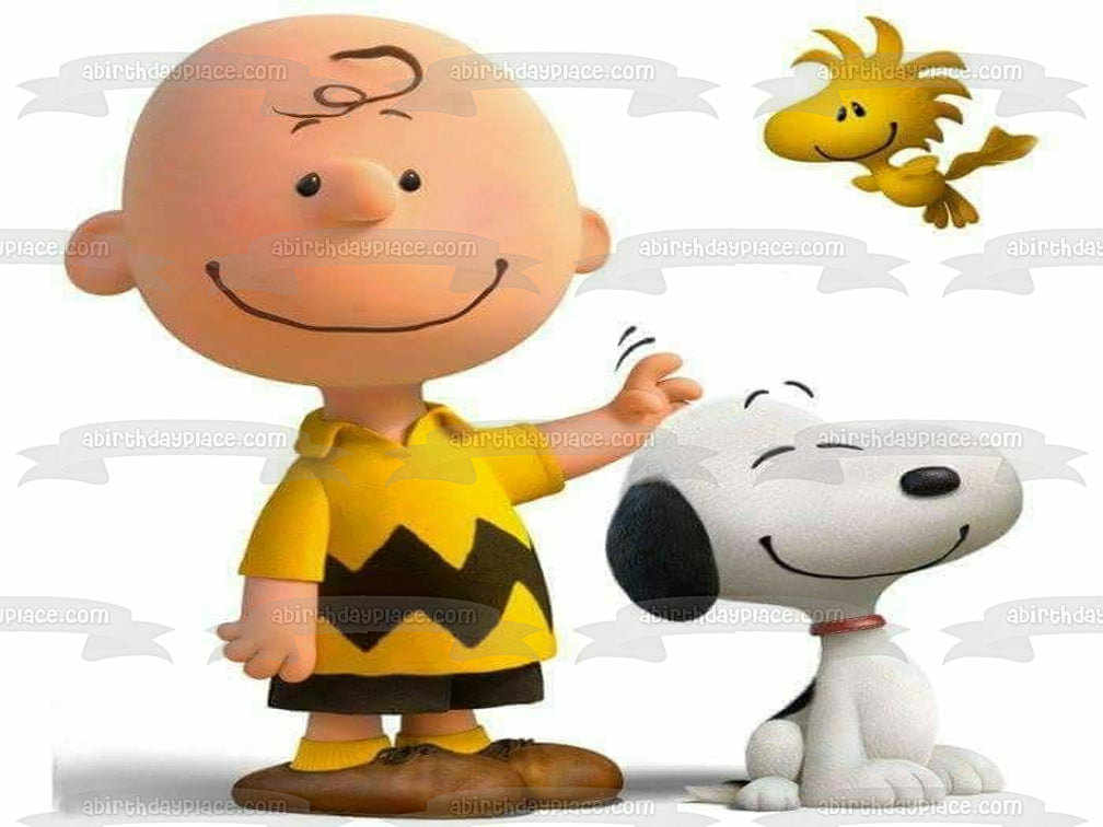 Imagen de decoración comestible para tarta de Peanuts Charlie Brown Snoopy Woodstock ABPID27517 