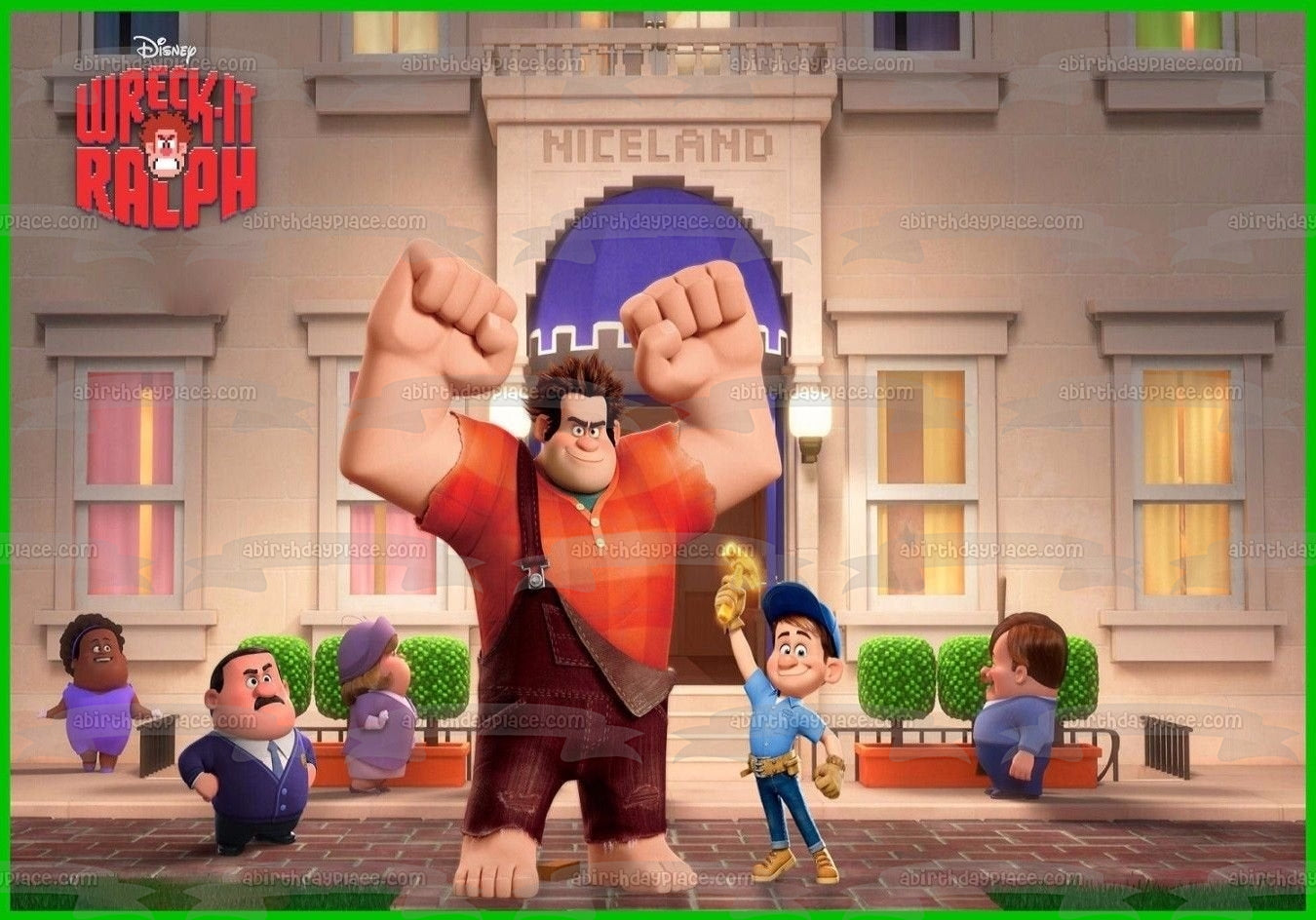 Imagen de decoración comestible para tarta de Disney Wreck-It Ralph Fix-It Felix Gene Niceland ABPID27550 