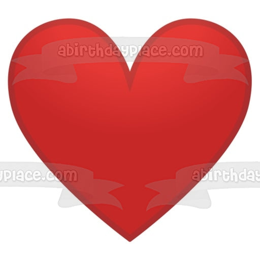 Red Heart Happy Valentine's Day Edible Cake Topper Image ABPID27573