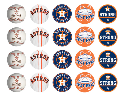 Houston Astros Logos Mlb Major League Baseball Edible Cupcake Topper Images ABPID27580