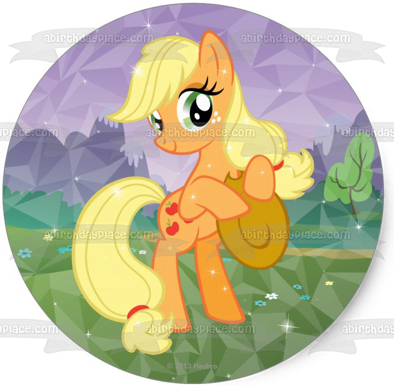 My Little Pony Applejack Trees Flowers Edible Cake Topper Image ABPID27595