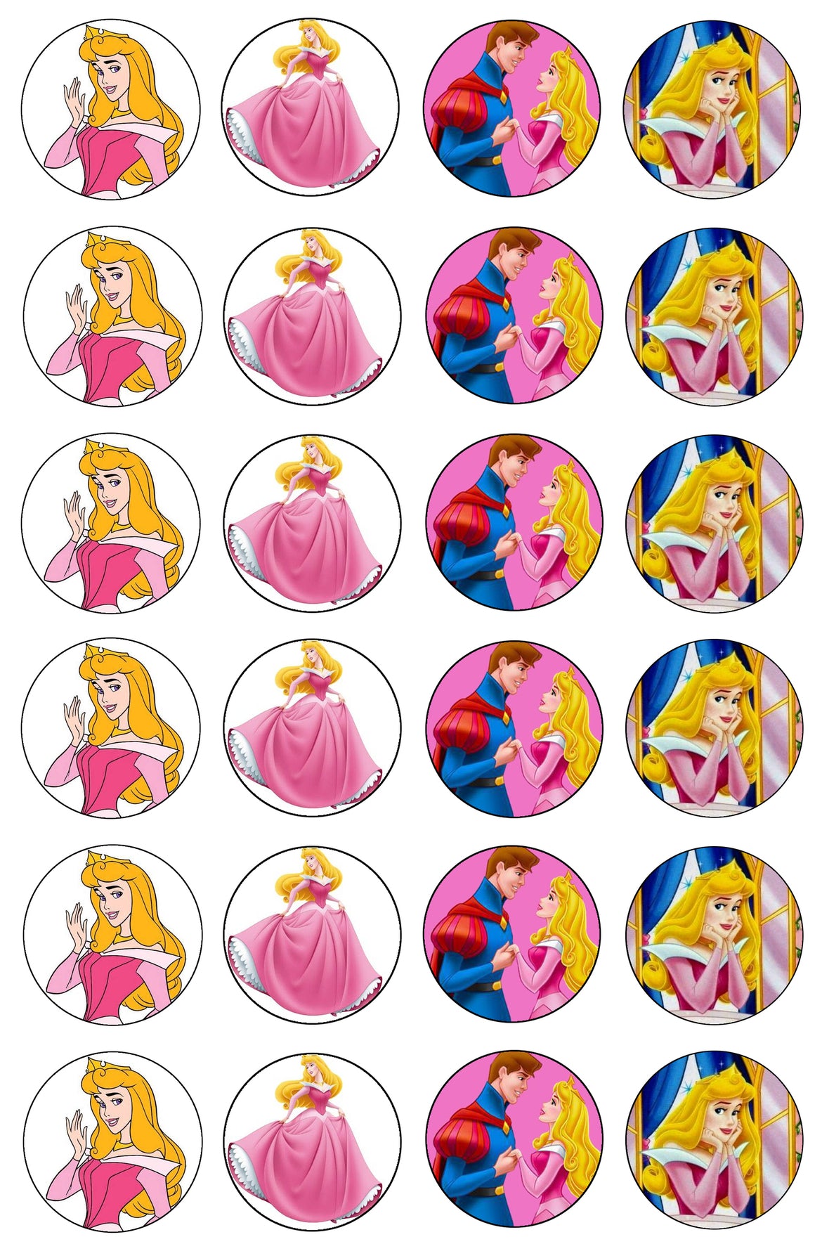 Disney Sleeping Beauty Aurora Prince Ball Gown Dancing Edible Cupcake Topper Images ABPID27608