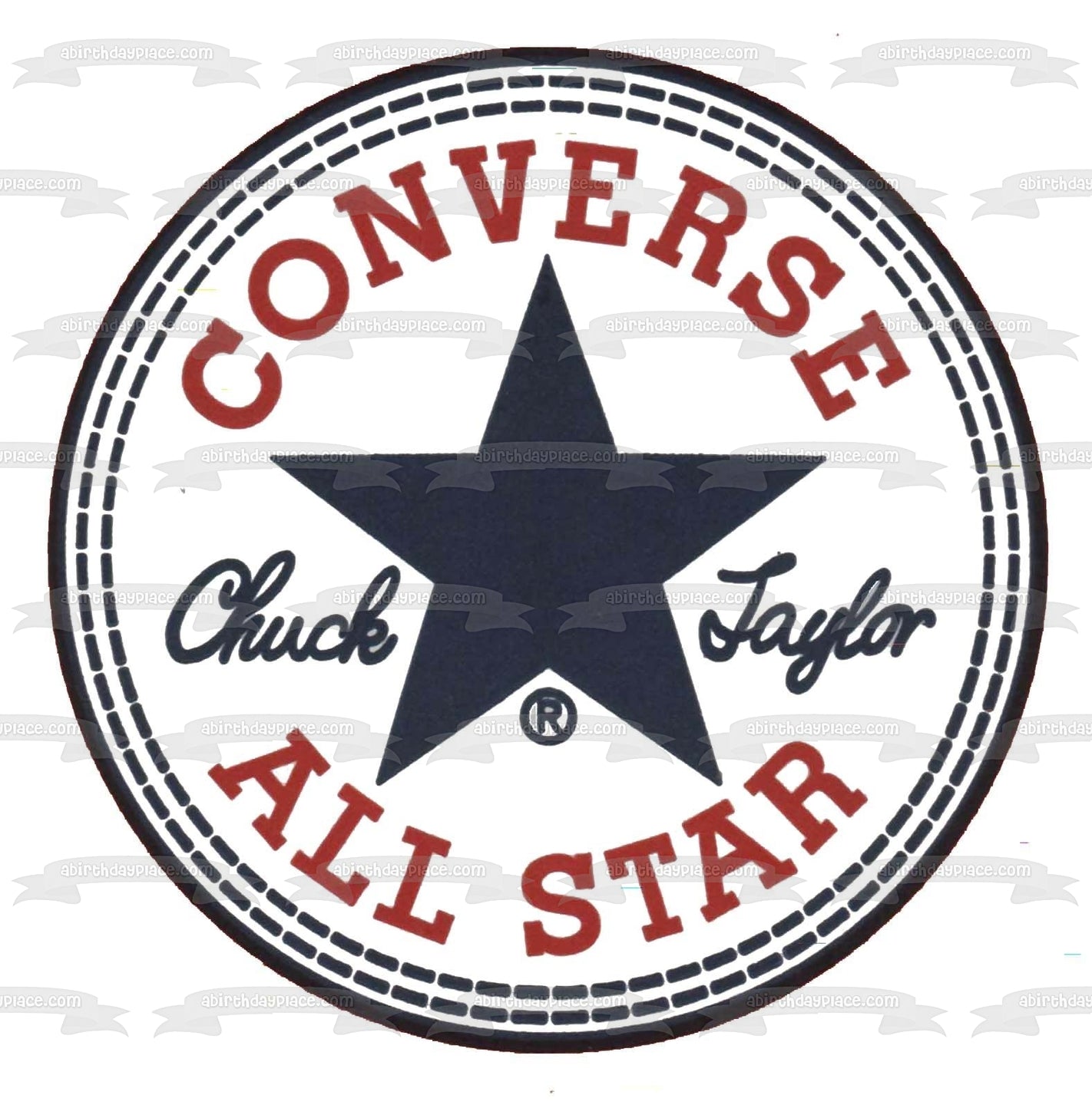 Converse All Star Sneaker Logo Estrella Azul Chuck Taylor Imagen comestible para decoración de tarta ABPID27724 