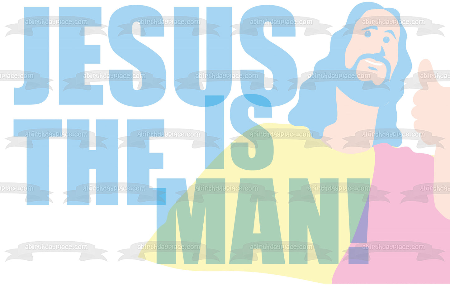 Jesus Is the Man Silhouette Edible Cake Topper Image ABPID27755