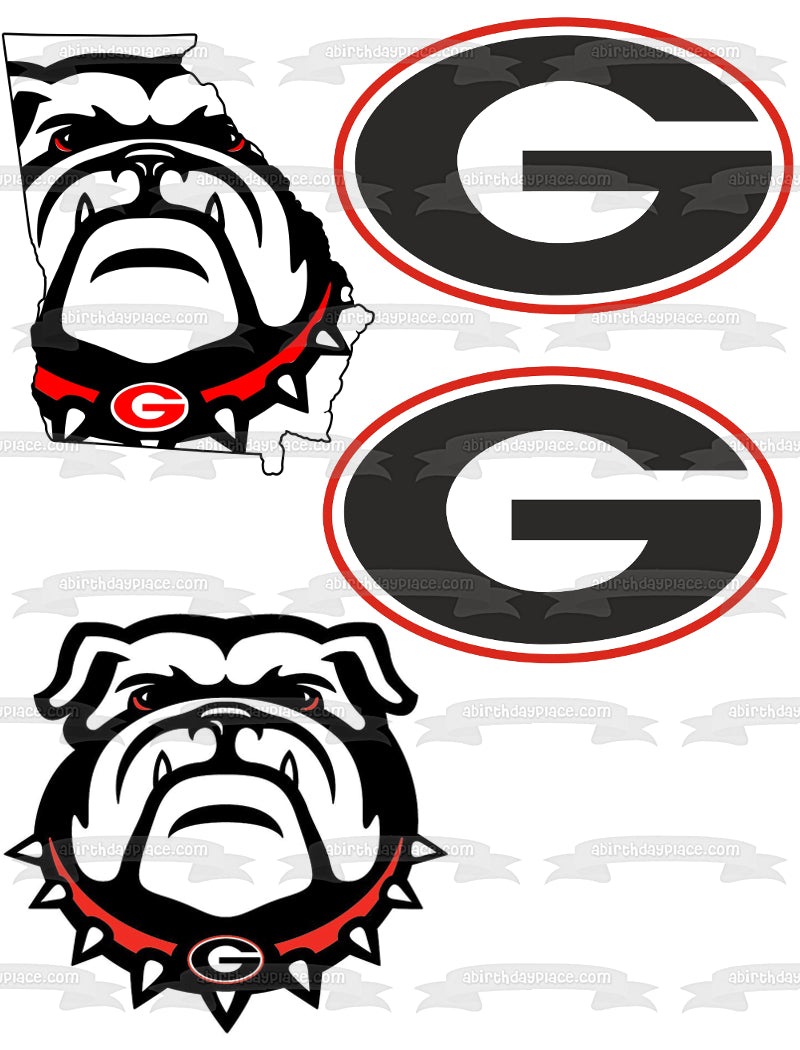 Georgia Bulldogs Logo NCAA Sports Edible Cake Topper Image ABPID27802