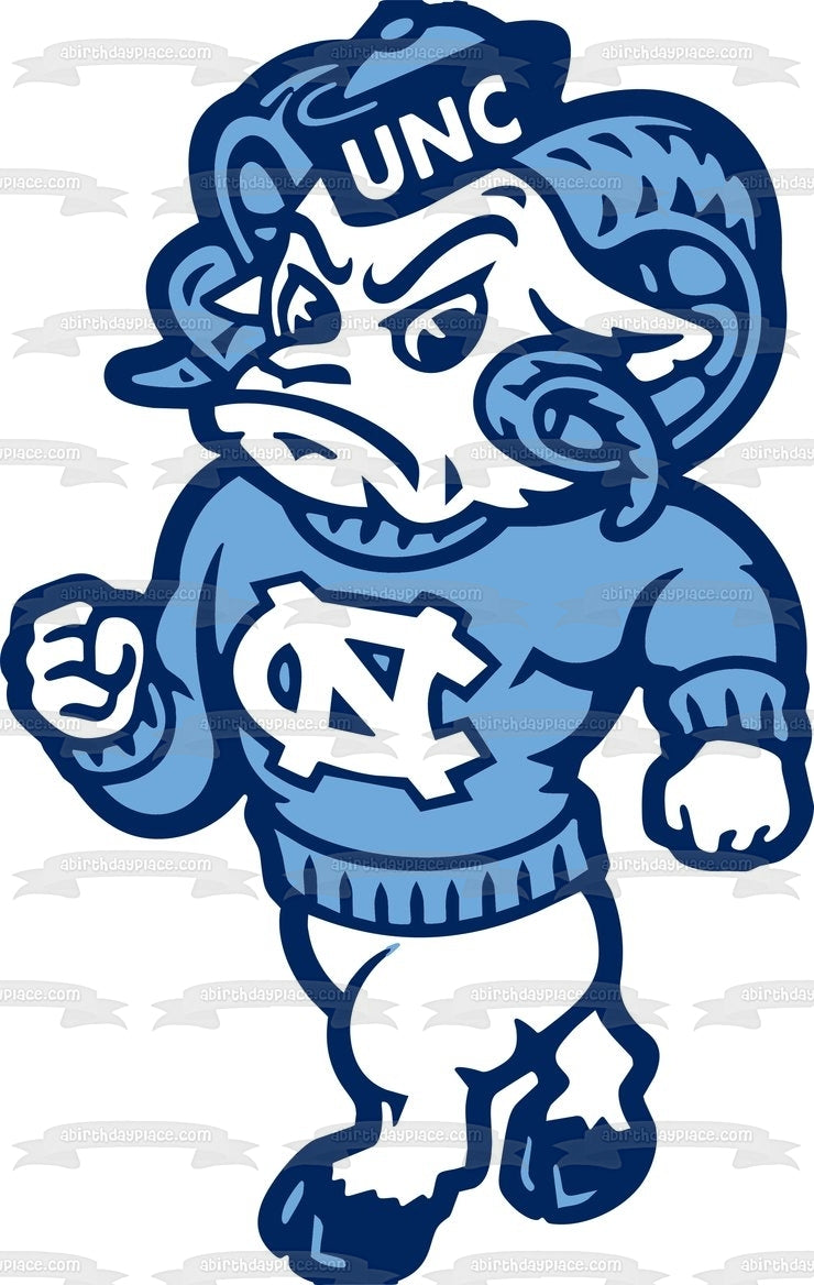 Imagen comestible para tarta con logotipo de Tar Heels de la Universidad de Carolina del Norte, mascota de la NCAA, Remeses, ABPID27806 