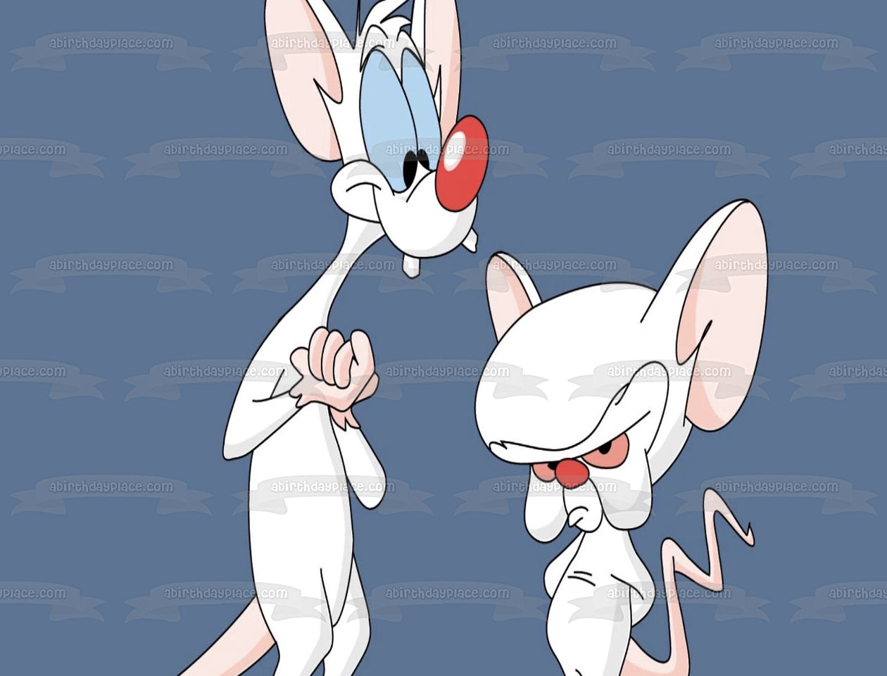 Pinky and the Brain Blue Background Edible Cake Topper Image ABPID49604