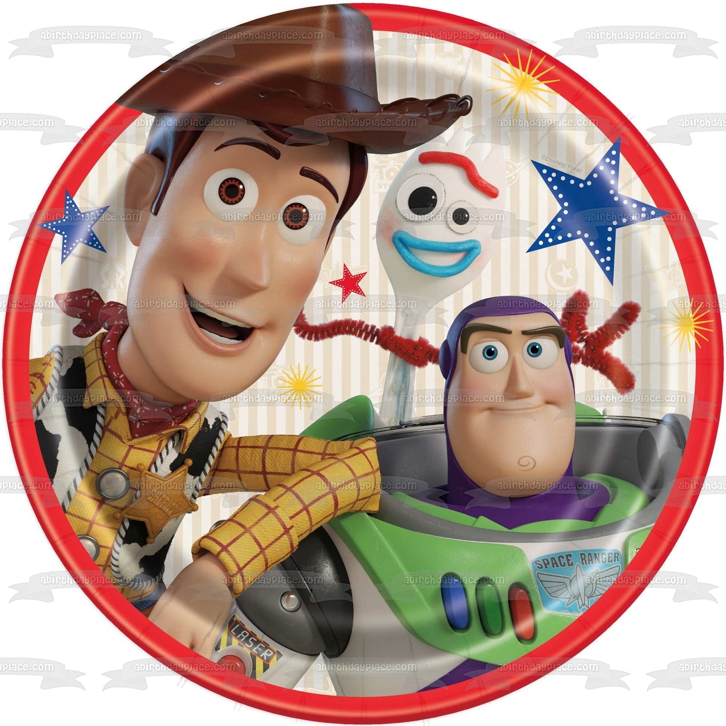 Toy Story 4 Buzz Lightyear Woody Adorno comestible para tarta Imagen ABPID49854 