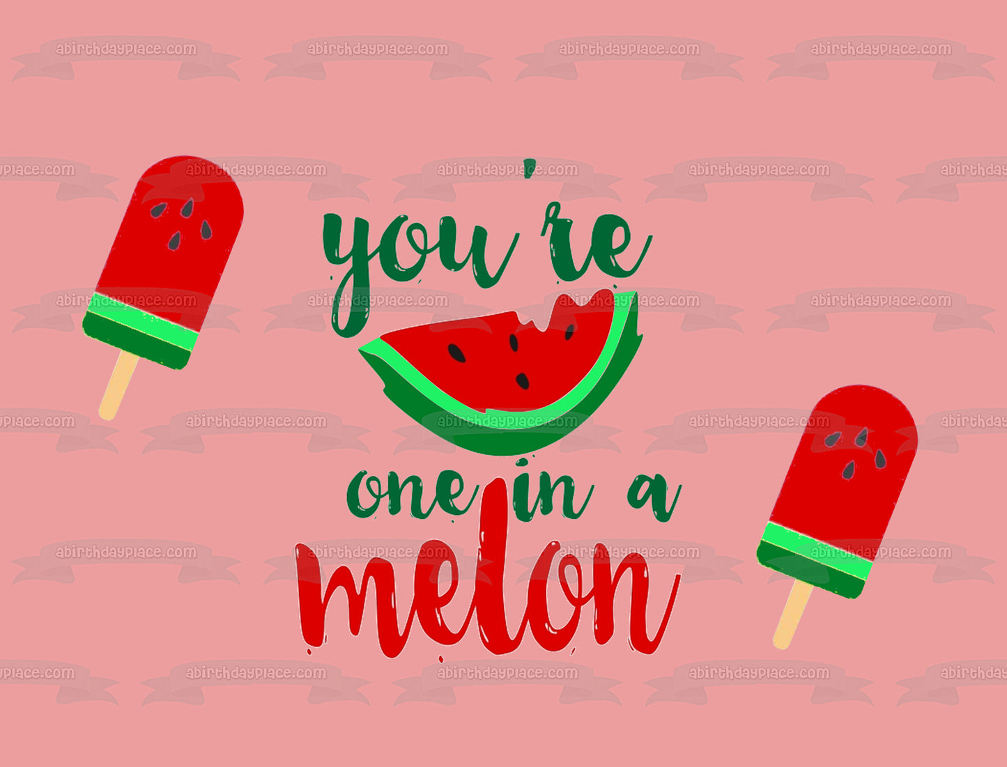 You're One N a Melon Birthday Baby Shower Edible Cake Topper Image ABPID50253