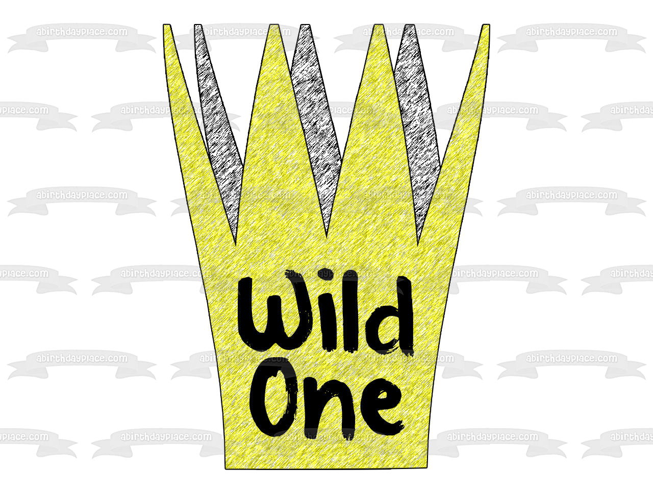 Wild One Gold Crown Donde las cosas salvajes son decoración comestible para tarta imagen ABPID50291 