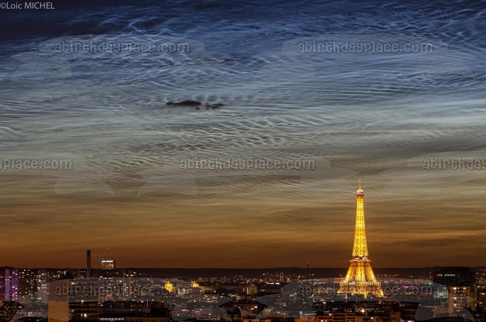 Imagen comestible para tarta con la Torre Eiffel de la Noche del Solsticio de París ABPID50306 