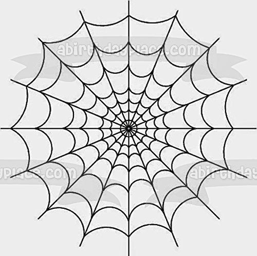 Spider Web Halloween Edible Cake Topper Image ABPID50323